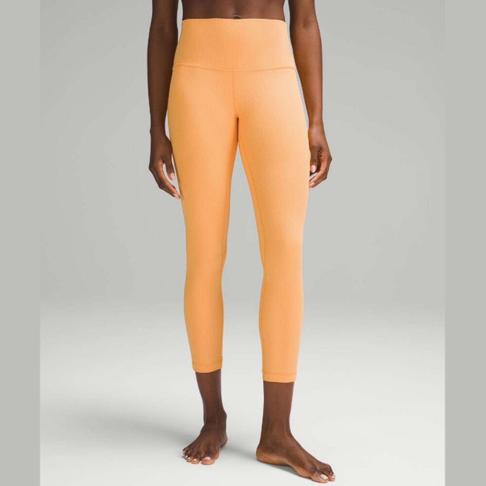 Lululemon Align Ribbed High-Rise Pant 25" Mango Dream (6) NWT!